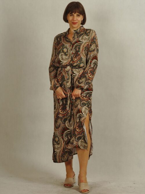 Maxi sukienka z wiskozy w paisley plus size /725/
