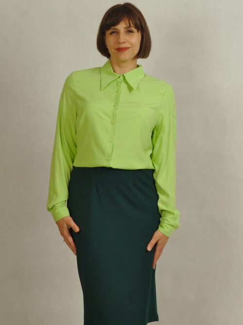 Zielona klasyczna spódnica na gumce plus size /750/