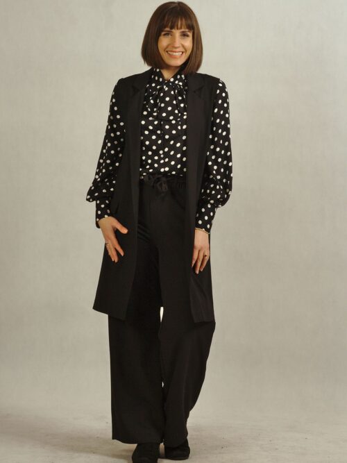 Kamizelka czarna z kołnierzykiem /798/