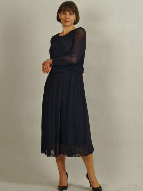 Granatowa sukienka z siatki /866/