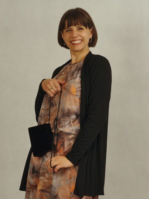 Kardigan luźny niezapinany grafitowy /837/