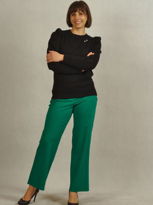 Spodnie z szeroką nogawką w kolorze jasnej zieleni /683/