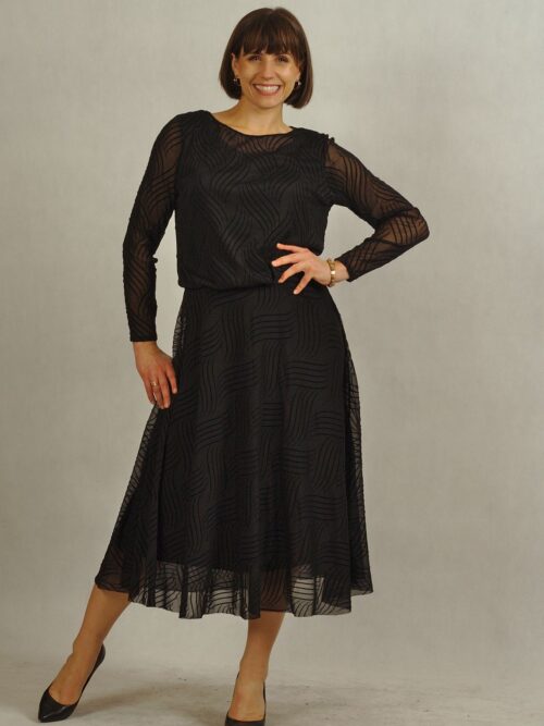 Czarna sukienka z siatki /866/