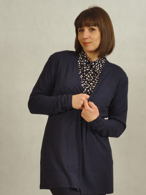 Kardigan niezapinany granatowy plus size /837/