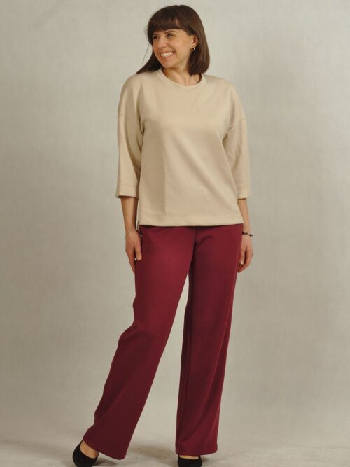 Bluza z rękawem 3/4 beżowa /887/