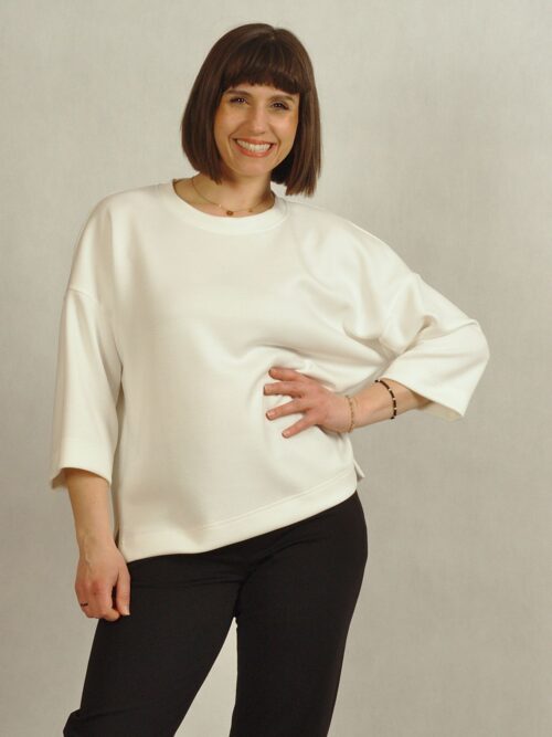 Bluza z rękawem 3/4 ecru /887/