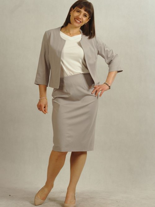 Szara spódnica na gumce plus size /750/